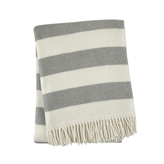 Candy Stripe Fringed Throw - Throw Blankets - The Well Appointed House