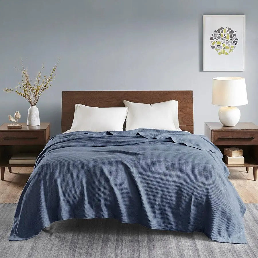 Casual Certified Egyptian Cotton Blanket King Blue