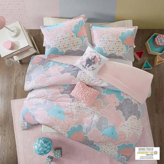 Cloud Cotton 20 " D Printed Comforter Set Pink Twin