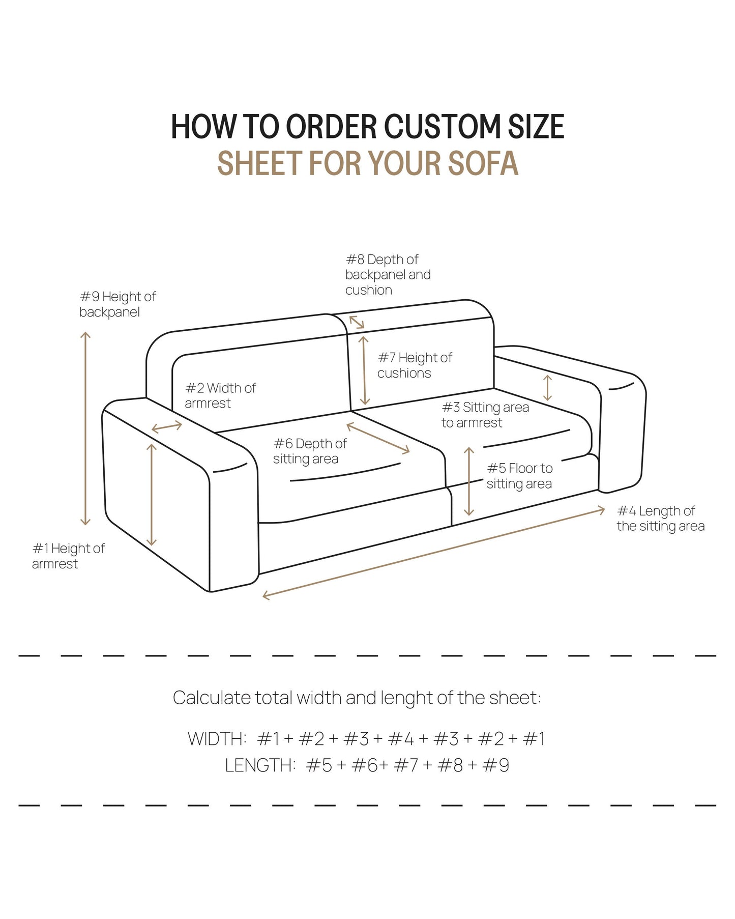 Linen couch cover in Peach