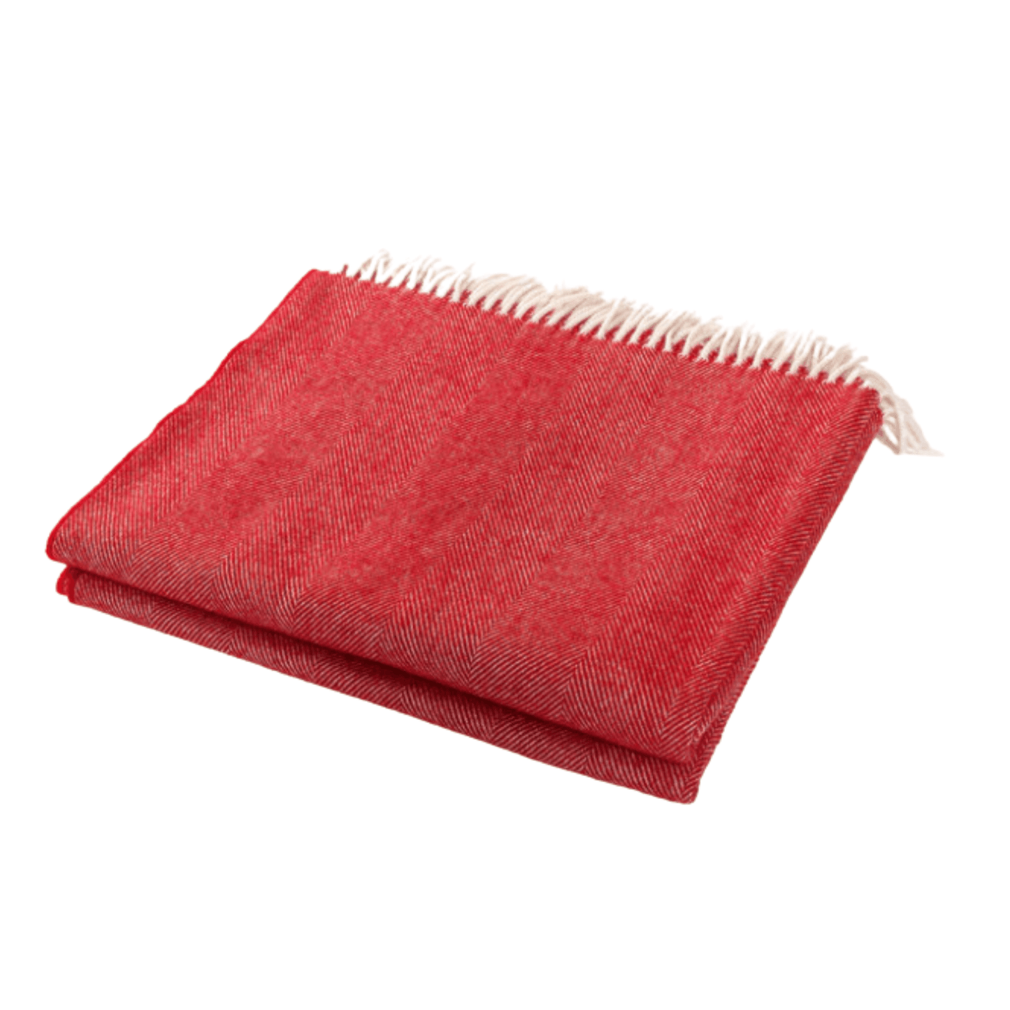 Crimson Merino Wool Fringed Throw Blanket