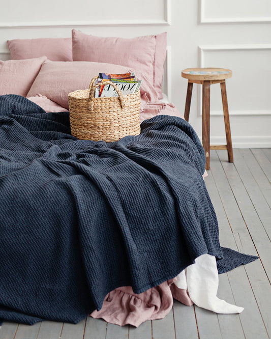 Dark gray waffle blanket