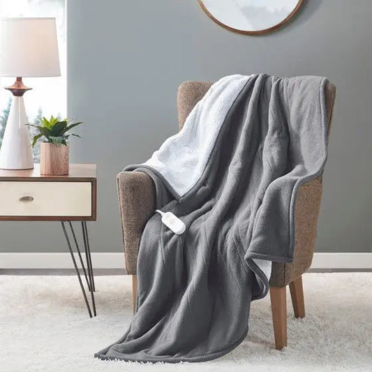 Heated Throw Dark Grey