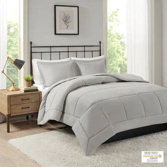 Microcell Down Alternative Comforter Mini Set Grey Full/Queen
