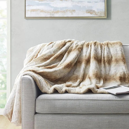 Faux Fur Blanket Sand BR51-3070