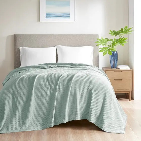 Cotton Blanket Aqua King