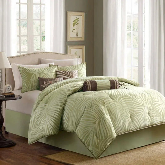 Freeport Glam 7 Piece Comforter Set Green Cal King