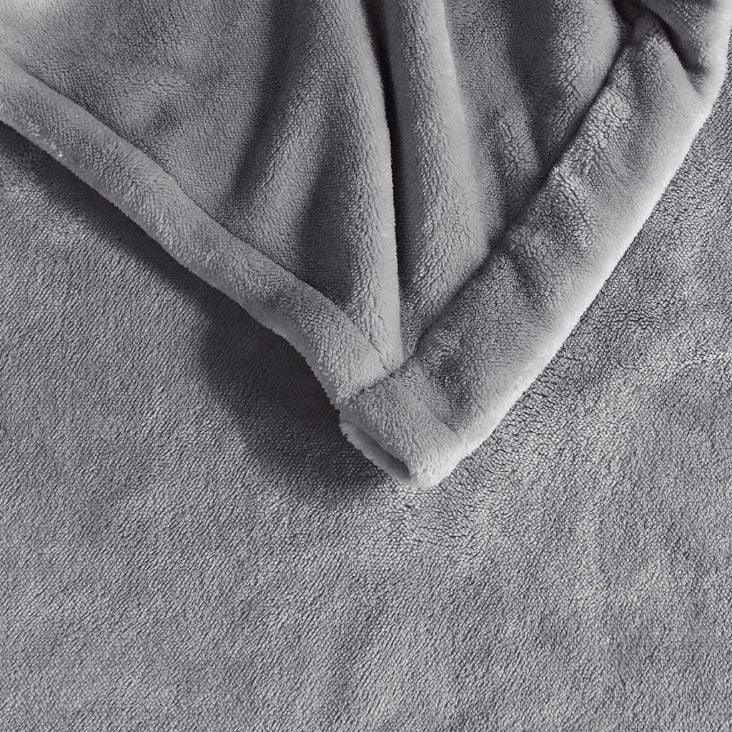 Heated Plush Twin Blanket Gray