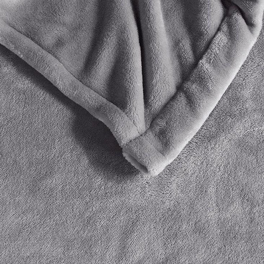 Heated Plush Twin Blanket Gray