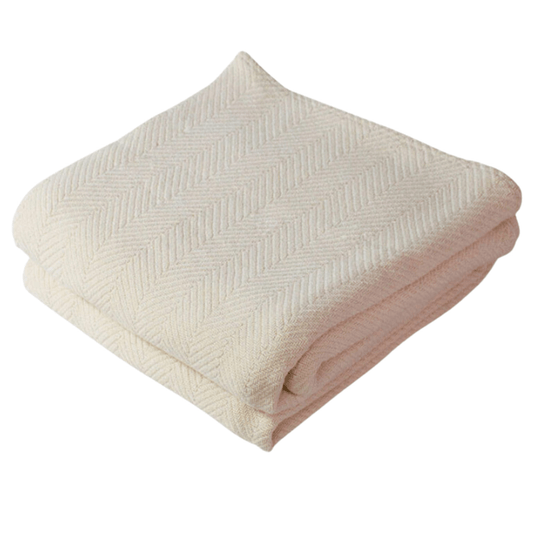 Herringbone Blanket in Natural - Available In Multiple Sizes