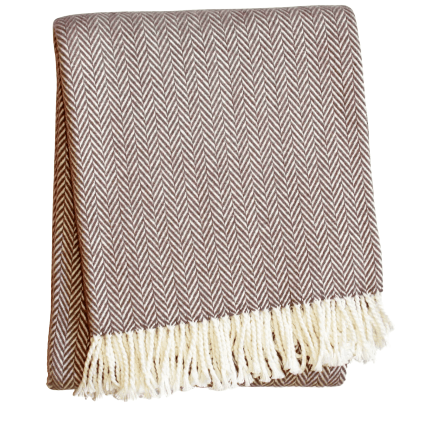 Herringbone Plush Fringed Throw - Throw Blankets - The Well Appointed House