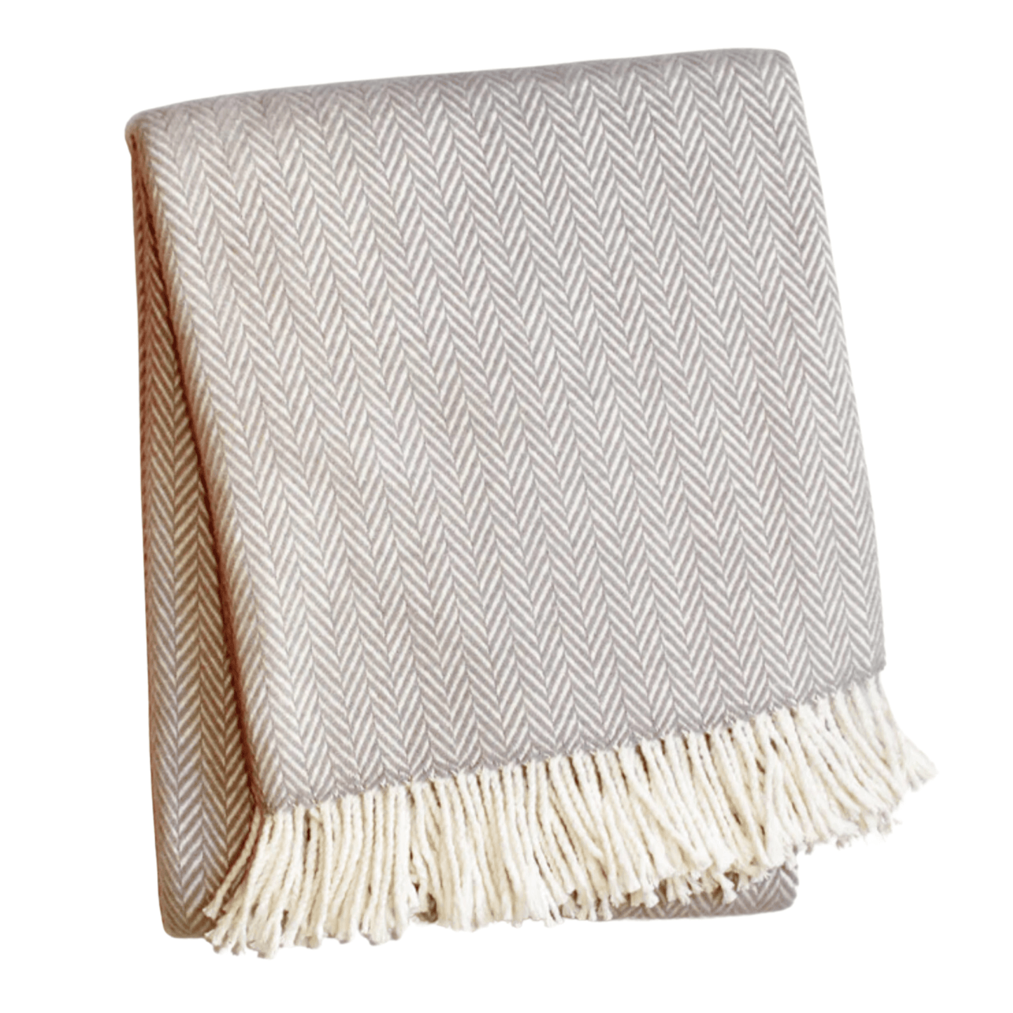 Herringbone Plush Fringed Throw - Throw Blankets - The Well Appointed House