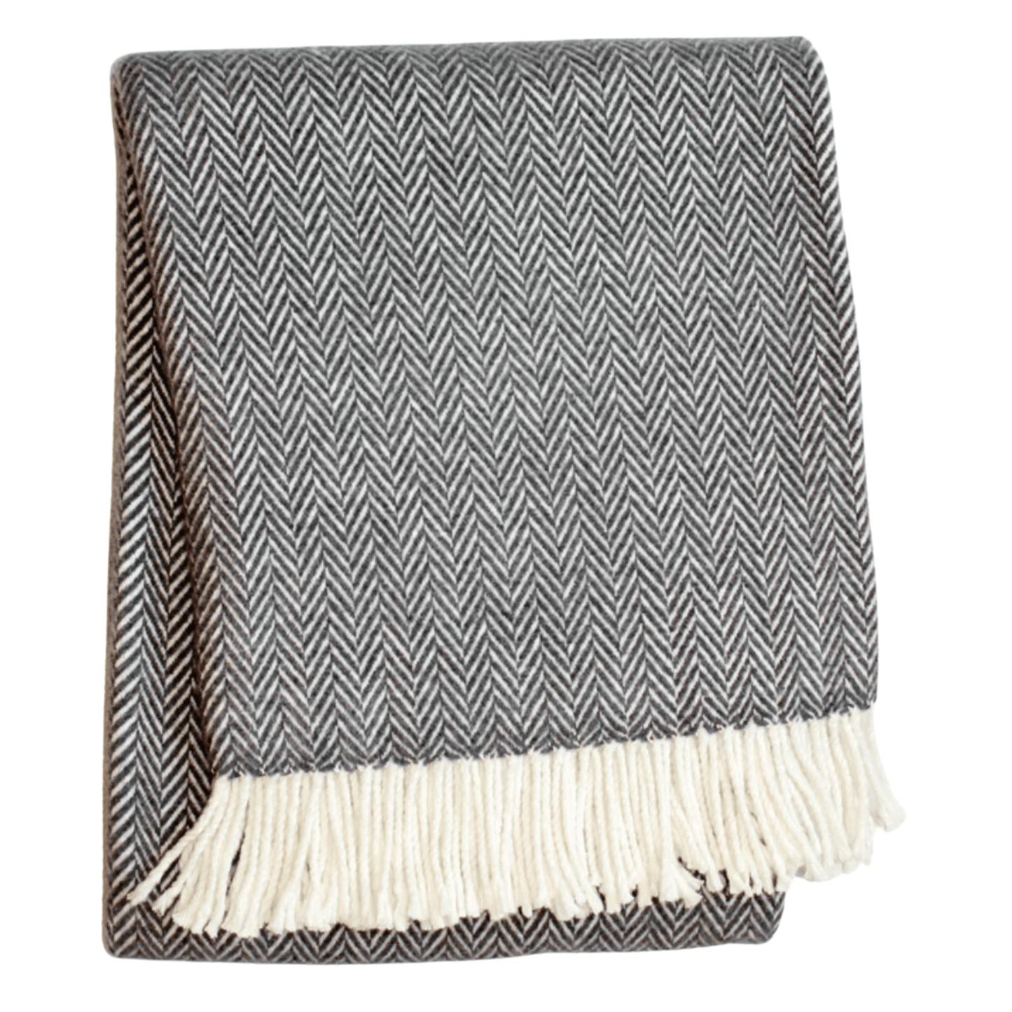 Herringbone Plush Fringed Throw - Throw Blankets - The Well Appointed House