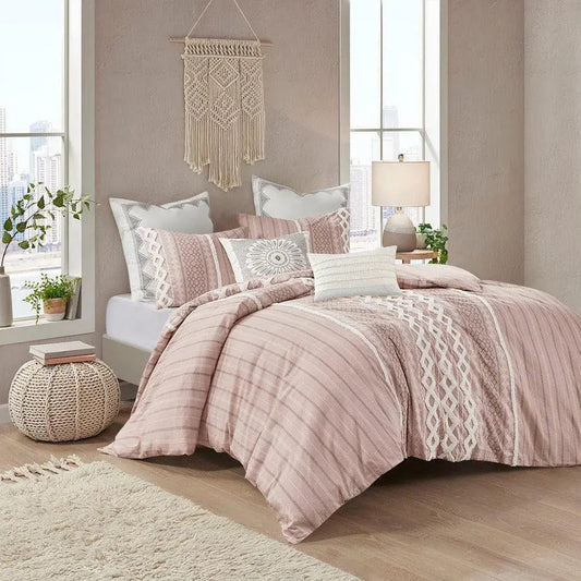 Imani Cotton Comforter Mini Set Blush Full/Queen
