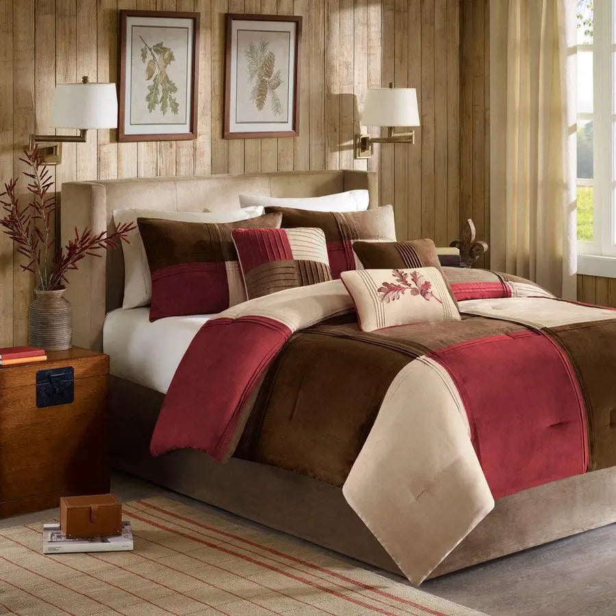 Jackson Transitional Blocks 7 Piece Comforter Set Red Queen