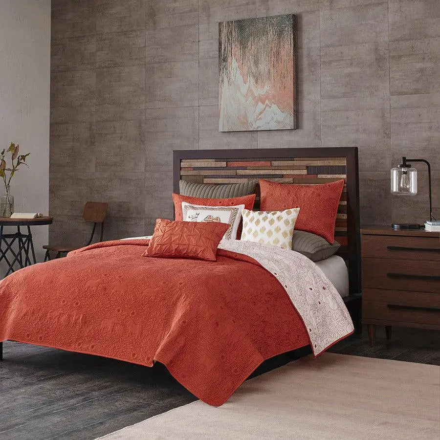 Kandula Full/Queen 3 Piece Coverlet Mini Set Coral