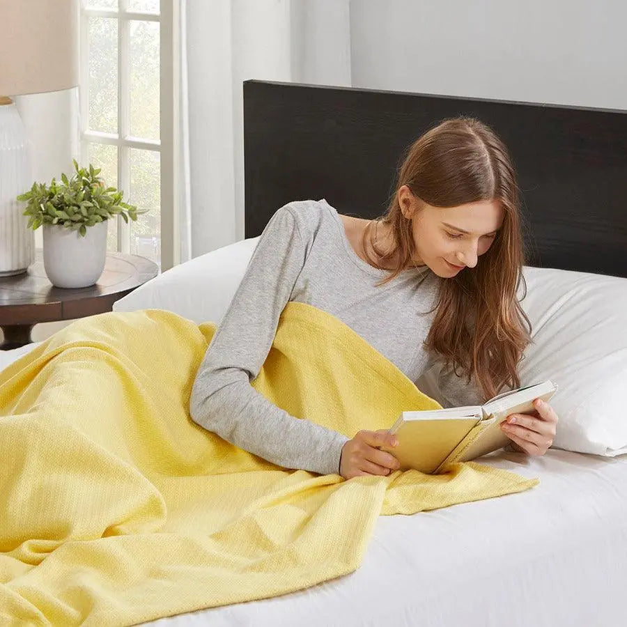 Liquid Cotton Blanket King Yellow