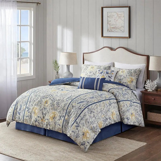 Livia 6 Piece Cotton Comforter Set Multi Full