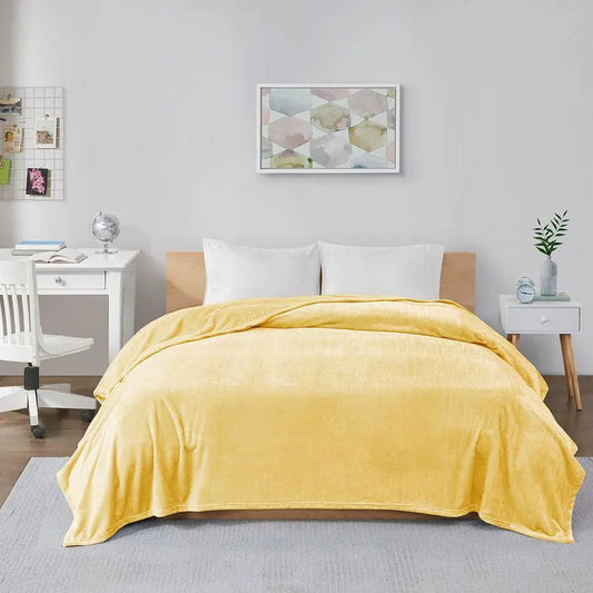 Microlight Casual Plush Oversized Blanket Full/Queen Yellow