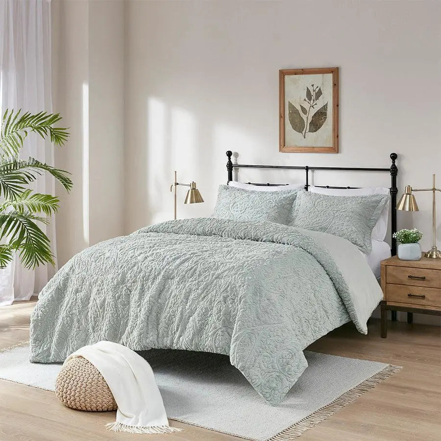 Norfolk Coastal Ultra Plush Comforter Mini Set Gray Full/Queen