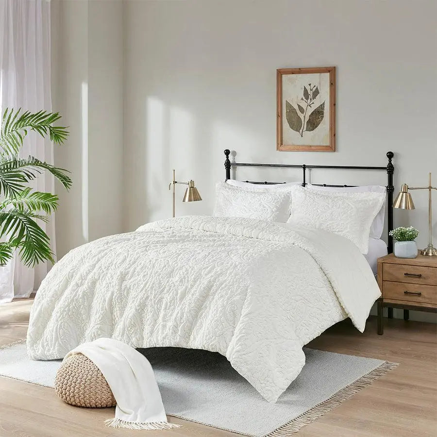 Norfolk King Ultra Plush Transitional Comforter Mini Set Ivory
