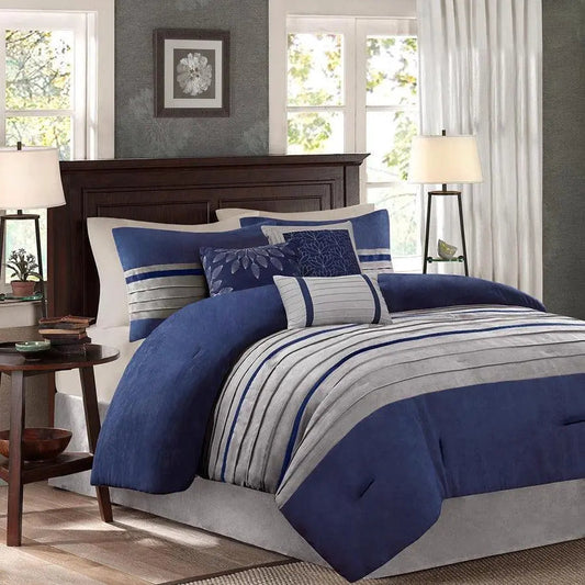 Palmer 7 Piece Comforter Set Blue King