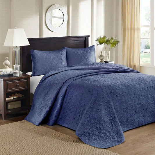 Quebec Full Reversible Bedspread Set Navy