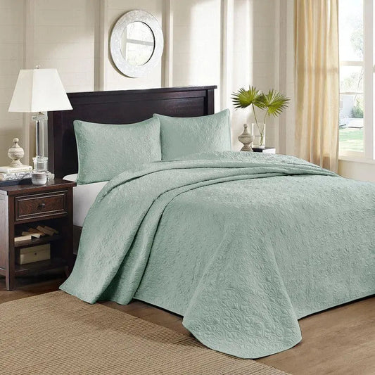 Quebec King Reversible Bedspread Set Seafoam