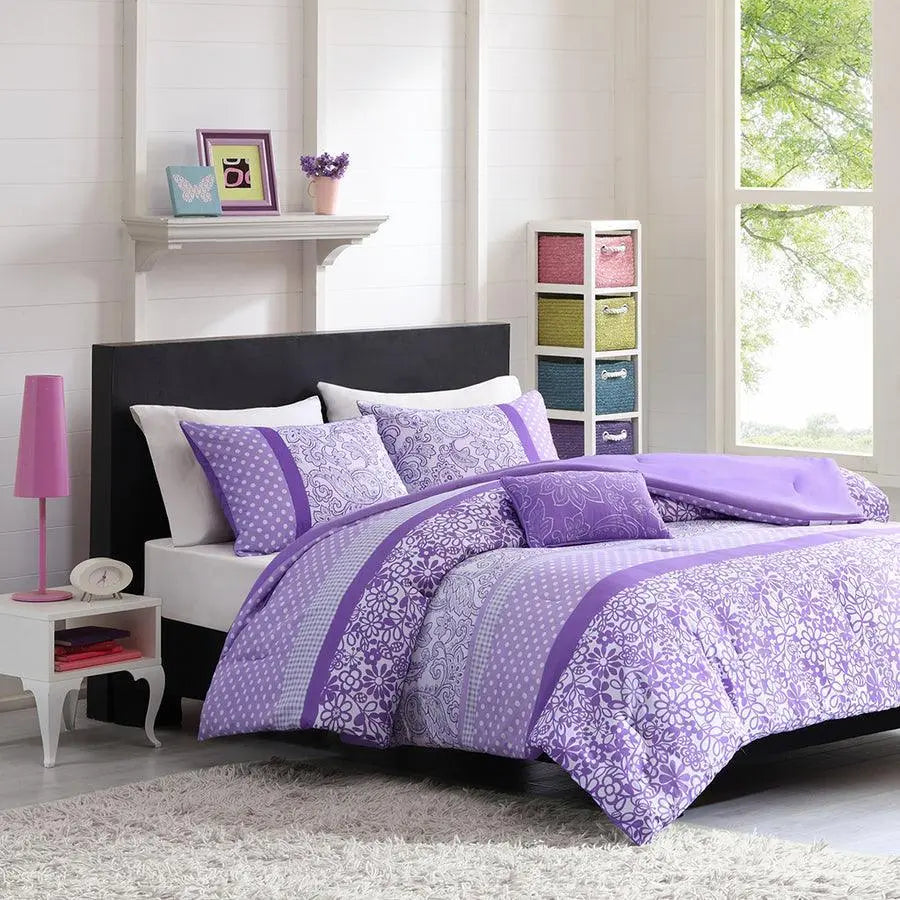 Riley Full/Queen Comforter Set Casual Purple