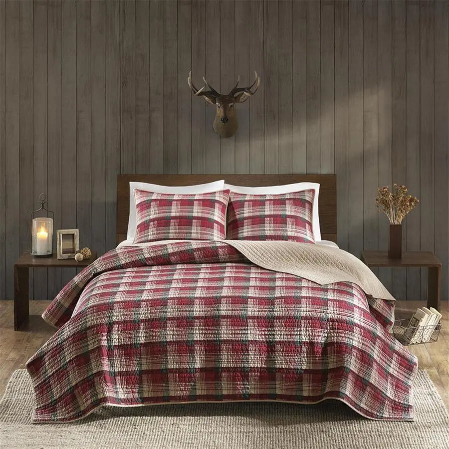 Tasha Lodge/Cabin Quilt Mini Set Full/Queen Red