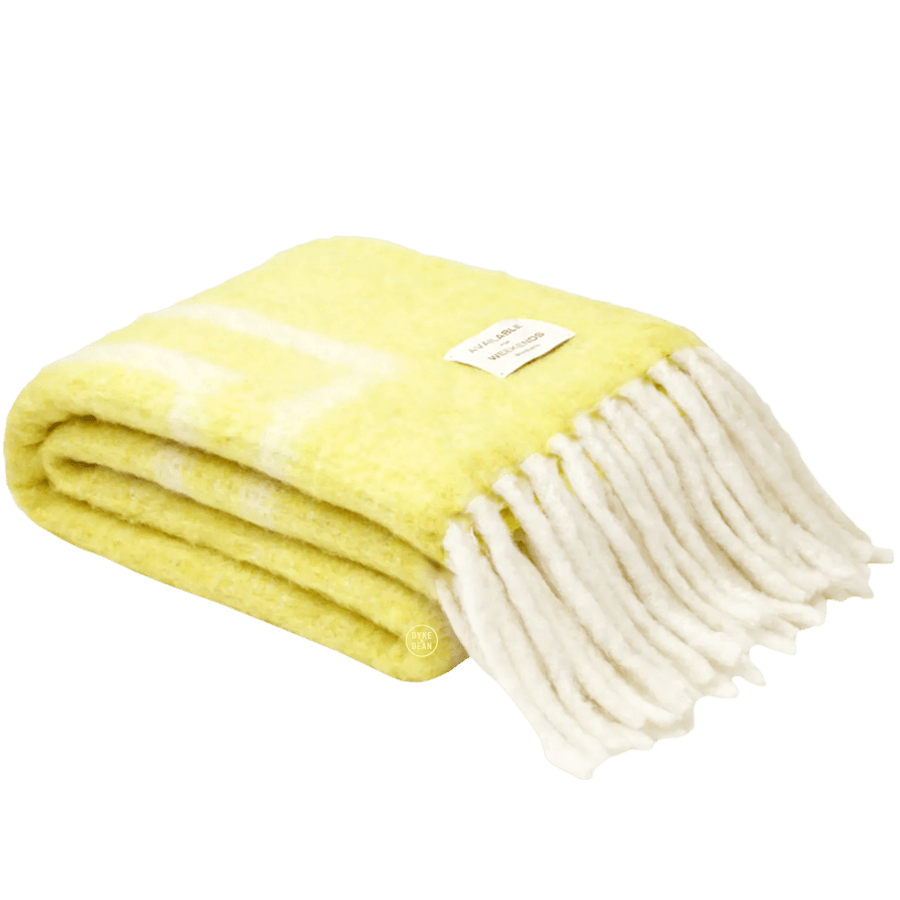 WEEKEND PLAID BLANKET YELLOW - DYKE & DEAN